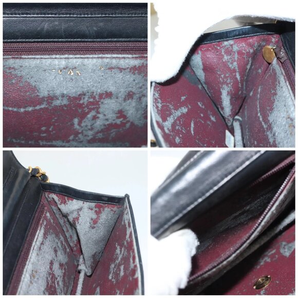 CHANEL Matelasse Chain Shoulder Bag Lamb Skin Black Gold CC Auth - Picture 13 of 15